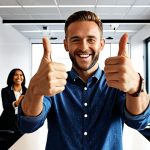 **

Prompt: A diverse team celebrating a project success, confetti falling, with a leader giving a thumbs up, showcasing a culture of positive reinforcement and gratitude, modern office setting.

**